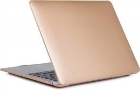 img 1 attached to 💻 Se7enline MacBook Air 13 Inch Case A1932/M1 A2337/A2179: Gold Laptop Cover & Keyboard Protector for 2018/2019/2020/2021 Mac Air Retina, Touch ID Version