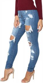 img 3 attached to Tulucky Women's Distressed Boyfriend Jeans: Slim Fit, Ripped Denim Pants with Comfy Stretch - Skinny Jeans