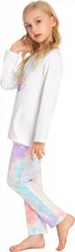 img 2 attached to Устройтесь поудобнее с пижамой Arshiner Girls' Tie Dye Pajama — комплект из 2 предметов для сна с длинными рукавами и карманами!