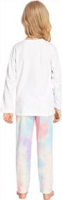 img 1 attached to Get Cozy With Arshiner Girls' Tie Dye Pajamas - 2-Piece Sleepwear Set With Long Sleeves And Pockets!