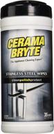 cerama bryte stainless steel cleaner polish cleaning wipes - 2 pack (70 wipes) logo