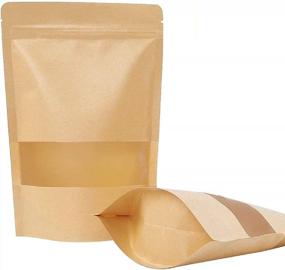 img 4 attached to 72Pcs Stand Up Pouches With Window - Kraft Paper Bags For Coffee, Home & Business Packaging 7X10In Resealable Ziplock Bags