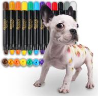 🎨 opawz temporary dog hair color crayons: fun, non-toxic paint pens for dogs, cats, birds, and horses - 12pcs set logo