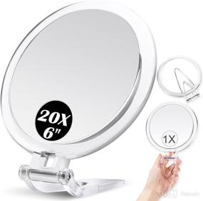 img 4 attached to 🔍 Portable Handheld Magnifying Mirror with Enhanced Magnification