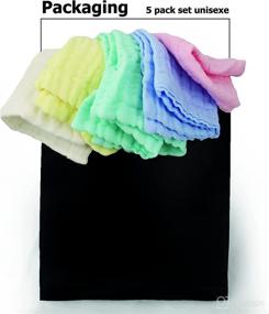 img 2 attached to 🌈 Ultravoyager Burp Cloth in Muslin Cotton - 6 Layered, Extra Absorbent, Organic and Soft for Newborns - Baby Boy/Girl Face Towel - Multi-Color Rainbow Set - Pink, Yellow, Blue, Green - 5 Pack Unisex, 20"X10