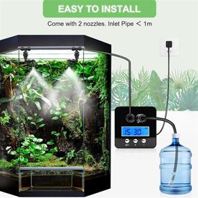 img 2 attached to 🦎 DeerReptile Reptile Humidifier, Misting System for Reptile Terrariums, Automatic Reptile Mister with Timer, Adjustable 360° Spray Nozzles, LCD Display, Aluminum Shell, Ideal for Chameleon Reptiles