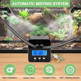 img 3 attached to 🦎 DeerReptile Reptile Humidifier, Misting System for Reptile Terrariums, Automatic Reptile Mister with Timer, Adjustable 360° Spray Nozzles, LCD Display, Aluminum Shell, Ideal for Chameleon Reptiles