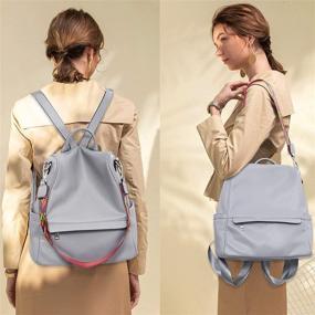 img 3 attached to 🎒 Trendy Women's Leather College Shoulder Backpack: a Stylish Combo of Handbags, Wallets & Fashion Wallets