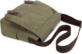 img 1 attached to Retro Canvas Messenger Bag: Perfect for Men, Casual Business & Laptop Briefcase (13.3-15.6 Inch)