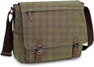 retro canvas messenger bag: perfect for men, casual business & laptop briefcase (13.3-15.6 inch) logo