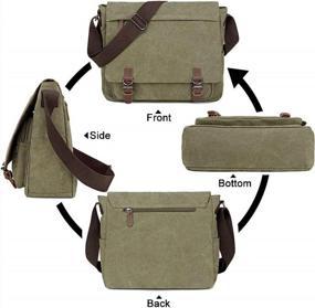 img 2 attached to Retro Canvas Messenger Bag: Perfect for Men, Casual Business & Laptop Briefcase (13.3-15.6 Inch)