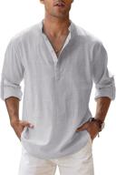 jinidu sleeve henley shirts casual men's clothing best - shirts logo