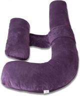 insn pregnancy pillow - maternity body pillow with cover in dark purple velvet - h-shaped body pillow for pregnant women (57 inches) logo