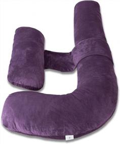 img 4 attached to INSN Pregnancy Pillow - Maternity Body Pillow With Cover In Dark Purple Velvet - H-Shaped Body Pillow For Pregnant Women (57 Inches)