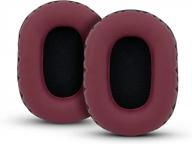 memory foam ear pads - dark red replacement ear cushions for sony mdr 7506, v6, cd900st and other on-ear headphones logo