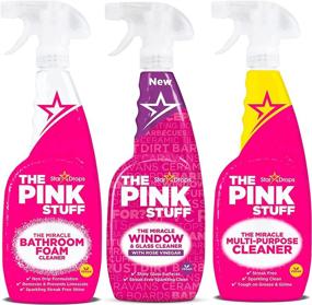 img 4 attached to 🌟 Stardrops - The Pink Stuff - Ultimate Bundle: Miracle Multi-Purpose Spray, Window & Glass Cleaner, and Bathroom Foam Spray (1 Multi-Purpose Spray, 1 Window & Glass Cleaner, 1 Bathroom Foam Spray)