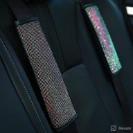 🌈 colorful crystal seat belt strap covers - bling bling car accessories for women and men, soft leather seat belt shoulder pad cover for auto (2pcs) логотип