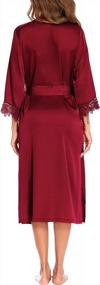img 1 attached to MAXMODA Women'S Satin Robes: Perfect For Bridesmaids At Weddings & Lounging!