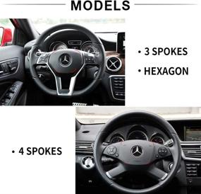 img 3 attached to 🚀 Enhance Your Mercedes Benz Style with 1797 Compatible Steering Wheel LOGO Stickers: Carbon Fiber Decals for A B C E S CLA GLA GLC GLE Class W204 W212 – Premium Interior Decorations for Men and Women - Black (1.77in / 45mm)