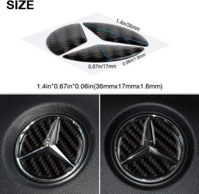 img 1 attached to 🚀 Enhance Your Mercedes Benz Style with 1797 Compatible Steering Wheel LOGO Stickers: Carbon Fiber Decals for A B C E S CLA GLA GLC GLE Class W204 W212 – Premium Interior Decorations for Men and Women - Black (1.77in / 45mm)