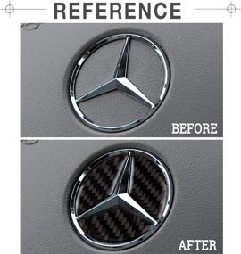 img 2 attached to 🚀 Enhance Your Mercedes Benz Style with 1797 Compatible Steering Wheel LOGO Stickers: Carbon Fiber Decals for A B C E S CLA GLA GLC GLE Class W204 W212 – Premium Interior Decorations for Men and Women - Black (1.77in / 45mm)