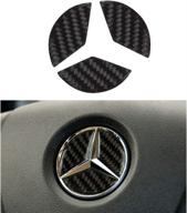 🚀 enhance your mercedes benz style with 1797 compatible steering wheel logo stickers: carbon fiber decals for a b c e s cla gla glc gle class w204 w212 – premium interior decorations for men and women - black (1.77in / 45mm) логотип