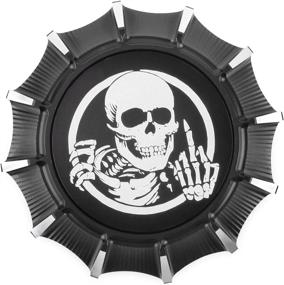 img 1 attached to GUAIMI CNC Aluminum Fuel Gas Tank Oil Cap For Harley Sportster XL 1200 883 X48 Dyna -American Flag (Skeleton Middle Finger-Black)