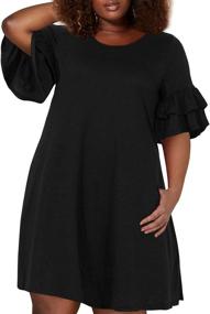 img 2 attached to 👗 Nemidor Womens Ruffle Sleeve Jersey Dresses: Stylish Women's Clothing Collection