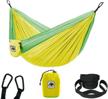 ultralight kids camping hammock with strap & carabiner - perfect outdoor gift for boys and girls. small size mini hammocks ideal for indoor or outdoor use. logo