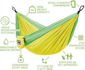 img 3 attached to Ultralight Kids Camping Hammock With Strap & Carabiner - Perfect Outdoor Gift For Boys And Girls. Small Size Mini Hammocks Ideal For Indoor Or Outdoor Use.