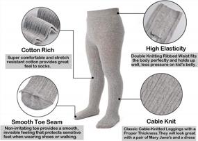 img 2 attached to Cute And Cozy: EPEIUS Cable Knit Tights For Your Baby Girl - Available In Multiple Pack Sizes!
