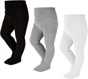 img 4 attached to Cute And Cozy: EPEIUS Cable Knit Tights For Your Baby Girl - Available In Multiple Pack Sizes!