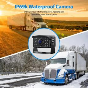 img 1 attached to HD Backup Camera System Kit With Monitor - ZEROXCLUB 9, Loop Recording, IR Night Vision Waterproof Camera W/ Safe Parking Lines For Bus, Semi-Truck, Trailer & RV (BY902A)