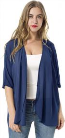 img 4 attached to Women'S Chiffon Cardigans: Comfy, Breathable & Stylish 3/4 Sleeved Blouse By TownCat