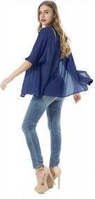 img 1 attached to Women'S Chiffon Cardigans: Comfy, Breathable & Stylish 3/4 Sleeved Blouse By TownCat