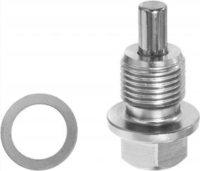 img 4 attached to Magnetic Oil Drain Plug Bolt With Gasket Washer Seal Included - PitVisit Reusable Aluminum Plug (M14 X 1.5, Silver) For Optimal Engine Maintenance
