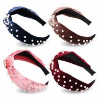 exacoo vintage head hoop pearl knot headband set: головной убор из 4 предметов для женщин, идеально подходит для вечеринок и стиля boho - тюрбаны и повязки на голову в красивом дизайне b логотип