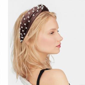 img 3 attached to Exacoo Vintage Head Hoop Pearl Knot Headband Set: 4 Piece Headwear Hairband For Women, Perfect For Parties And Boho Style - Turban Headbands And Head Wraps In Beautiful B Design