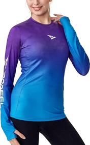 img 3 attached to Rodeel Crew Neck Athletic Moisture Thumbholes Women's Clothing - Swimsuits & Cover Ups