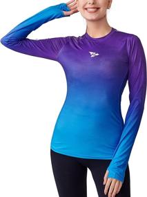 img 2 attached to Rodeel Crew Neck Athletic Moisture Thumbholes Women's Clothing - Swimsuits & Cover Ups