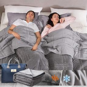 img 4 attached to Experience Year-Round Comfort With Our Double-Sided 30Lb Weighted Blanket - Perfect For Couples!