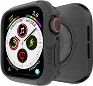 quattro series rugged case for apple watch se/6/5/4, elkson 40mm bumper case. military-grade protective cover, flexible shock-proof, compatible with iwatch se2. color: black. logo