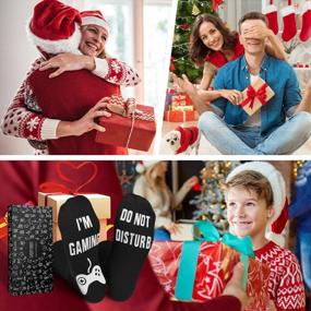 img 3 attached to PARIGO Christmas Stocking Stuffers Gifts for Boys - Hilarious Gaming Socks for Him | Novelty Gifts