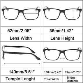 img 3 attached to Stylish Kerecsen 5 Pack Spring Hinge Reading Glasses for Fashionable Men, with Large Frames