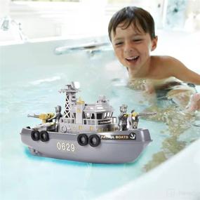 img 2 attached to 🚢 Children's Pool Warship Toy Boat Bath Toys: Fun Bath Tub Toy Boat with Warship Aircraft Carrier Design - Perfect Pool Toys for Kids
