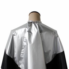 img 1 attached to SMARTHAIR Professional Salon Cape Polyester Haircut Apron Shampoo & Chemical Resistant Haircut Cape Silver & Black C007011C-S