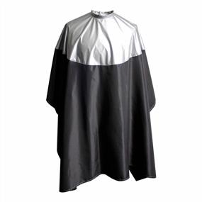 img 4 attached to SMARTHAIR Professional Salon Cape Polyester Haircut Apron Shampoo & Chemical Resistant Haircut Cape Silver & Black C007011C-S