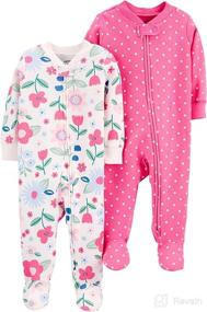 img 2 attached to 🌙 Carter's Girls' 2-Pack Cotton Sleep and Play: The Ultimate Comfort for Bedtime Bliss