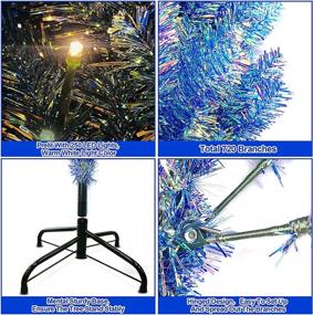img 1 attached to Blue 6-Foot Laser-Lit Prelit Christmas Tree With 250 Lights, Realistic Premium Hinged Branches, Glitter, And Easy Assembly Metal Stand