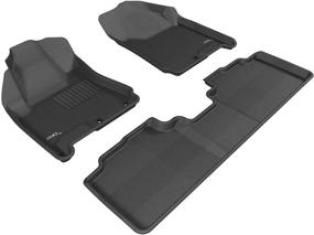 img 4 attached to 🚗 Custom Fit 3D MAXpider L1CD00801509 Kagu Rubber Floor Mat Set - Ideal for Cadillac SRX Models (Black) - All-Weather Protection